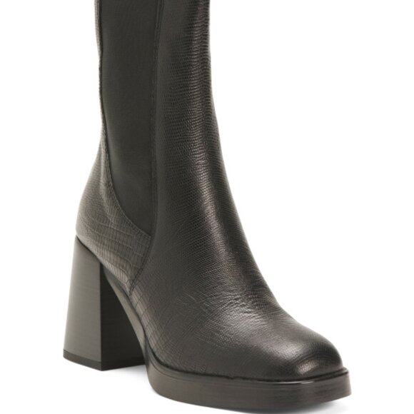 NEW DEI COLLI Leather Heeled Chelsea Booties black for women 663mn - Picture 3 of 3